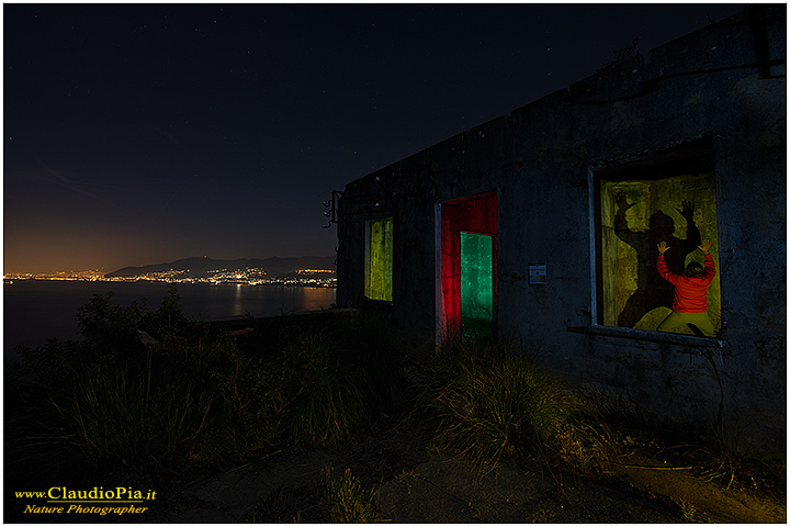 night photography, star, notte, notturna, startrail, nature, night, light painting, stelle, dark, bunker, portofino